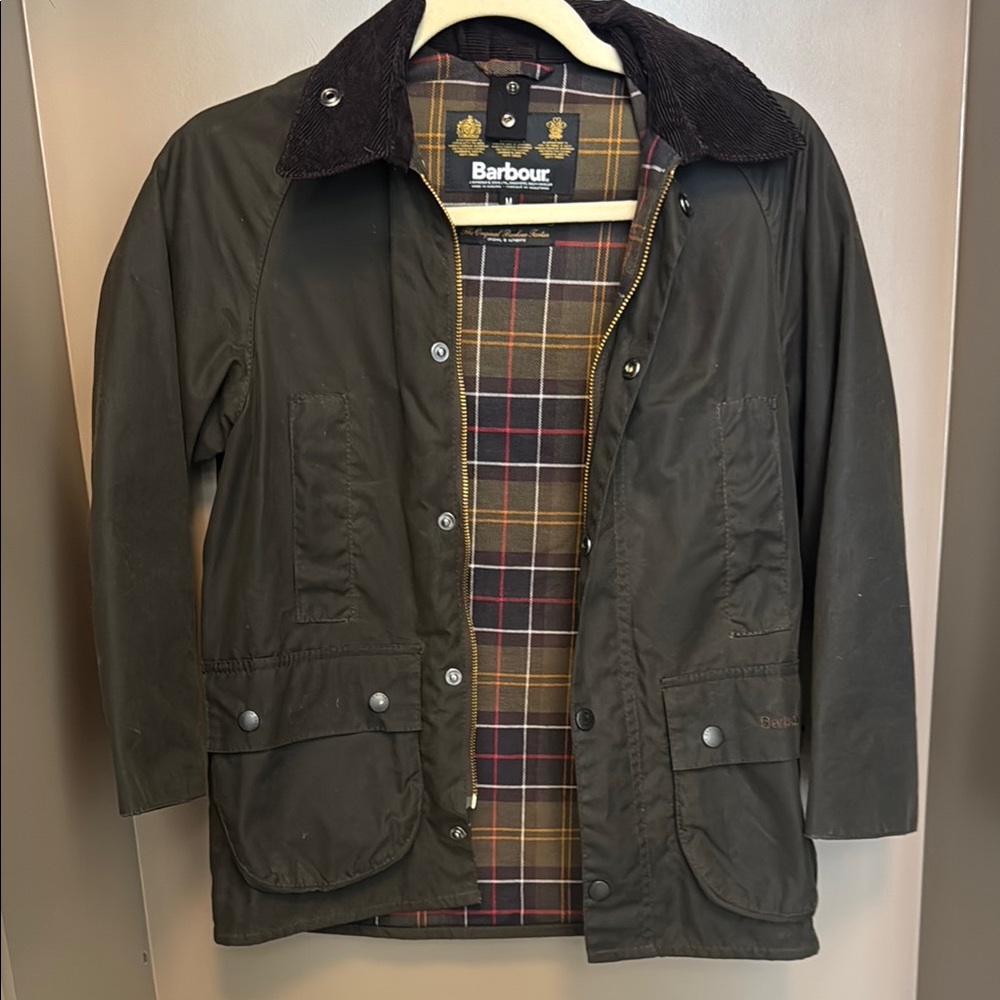 Barbour Boys Beaufort waxed cotton jacket